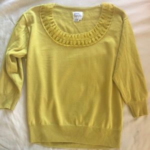 Anthropologie Chartreuse Wool Sweater